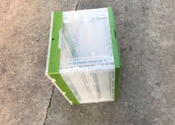 Yeşil 600*400*360mm Katlanabilir Katlanabilir Plastik Kutu Depolama İçin Yüklenebilir