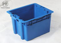 Kare Balık Kapaklı Plastik Bez Kutuları Gıda Sınıfı 505 * 410 * 320 Mm Mavi / Gri