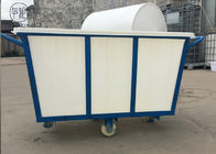 Tekstil Endüstrisi LLDPE için Tekerlekler Üzerinde 500kg Ağır Plastik Çamaşır Arabası