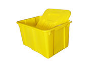 Ticari Curbside Geri Dönüşüm İçin Kapaklı Sarı Renkli Plastik Kutuları