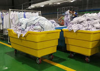 400-800kg Poli Kutu Kamyon Yarım Açılı Poli Keten Ticari Çamaşır Arabası Tekerlekli